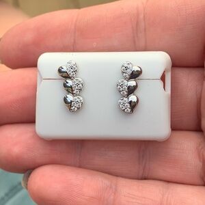 Elegant Silver and White genuine moissonite Earrings